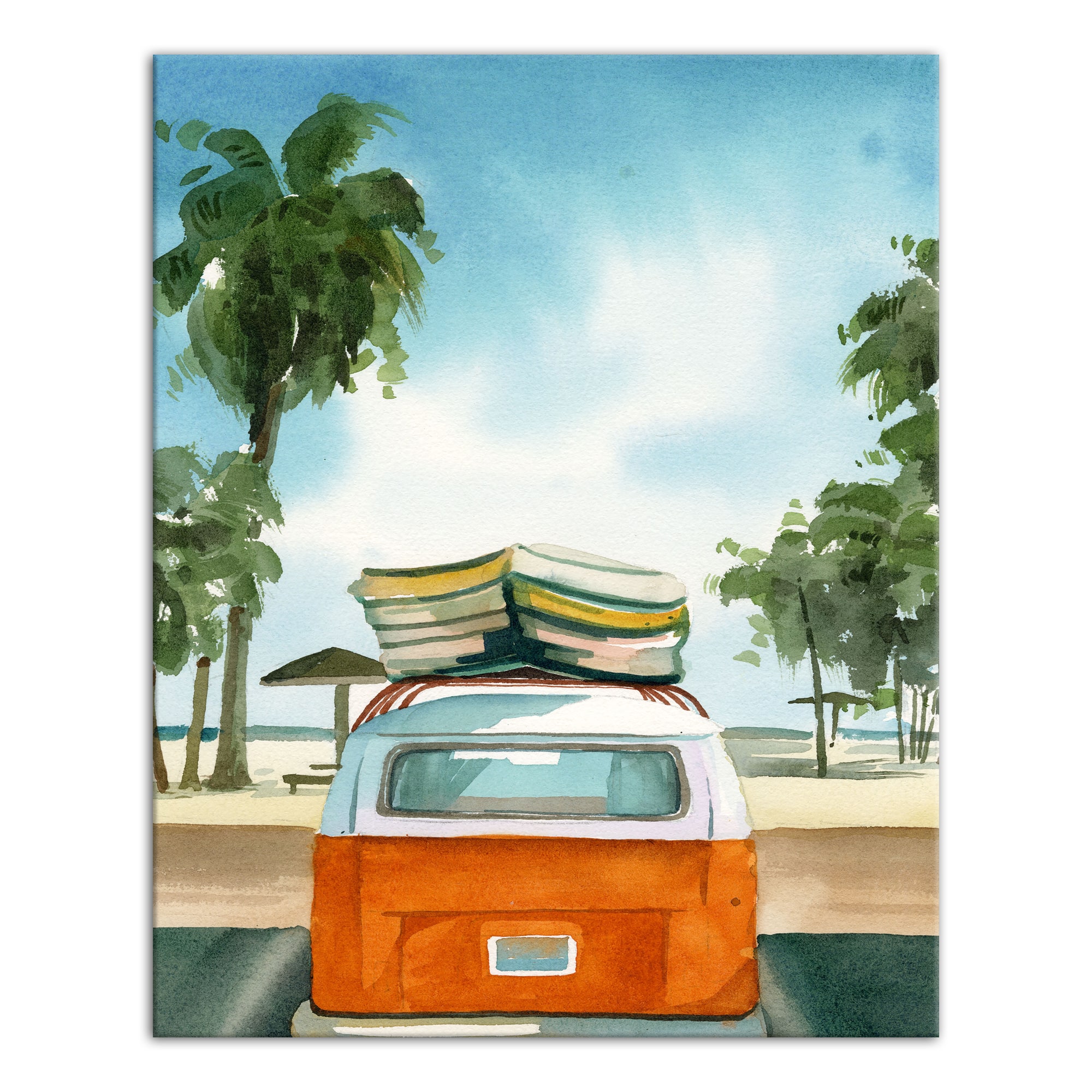 Beach Van 16" x 20" Canvas Wall Art